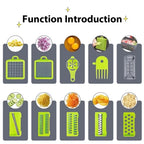 16 in 1 Multifunctional Vegetable Chopper Handle Food Grater Egg Liquid Separator Peeler Vegetable Slicer Dicer Kitchen Cutter