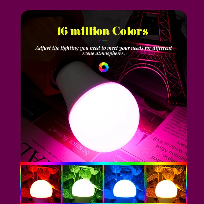 1-10Pcs LED RGB Bulb Remote Control Multicolor Lamps AC220V E27 Dimmable Lampada Bombilla Living Room Home Luminair for Home