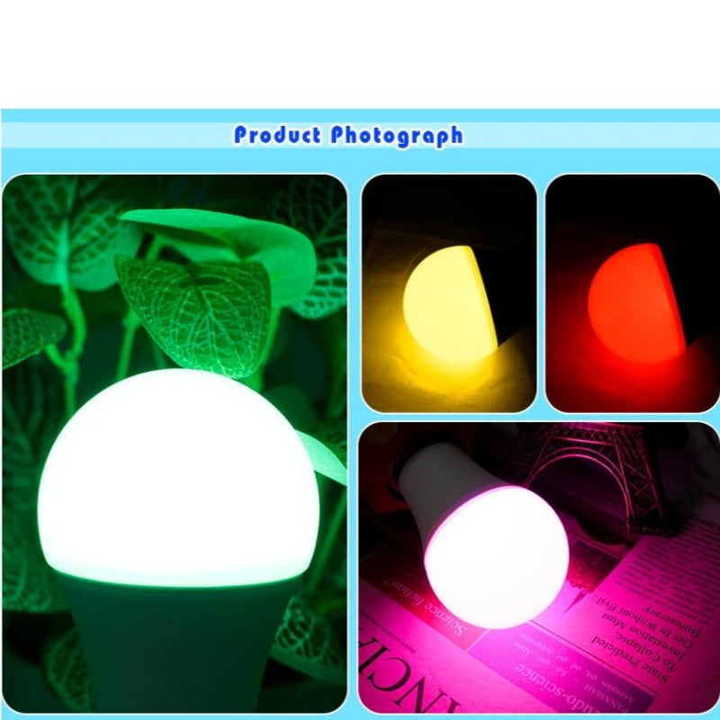 1-10Pcs LED RGB Bulb Remote Control Multicolor Lamps AC220V E27 Dimmable Lampada Bombilla Living Room Home Luminair for Home