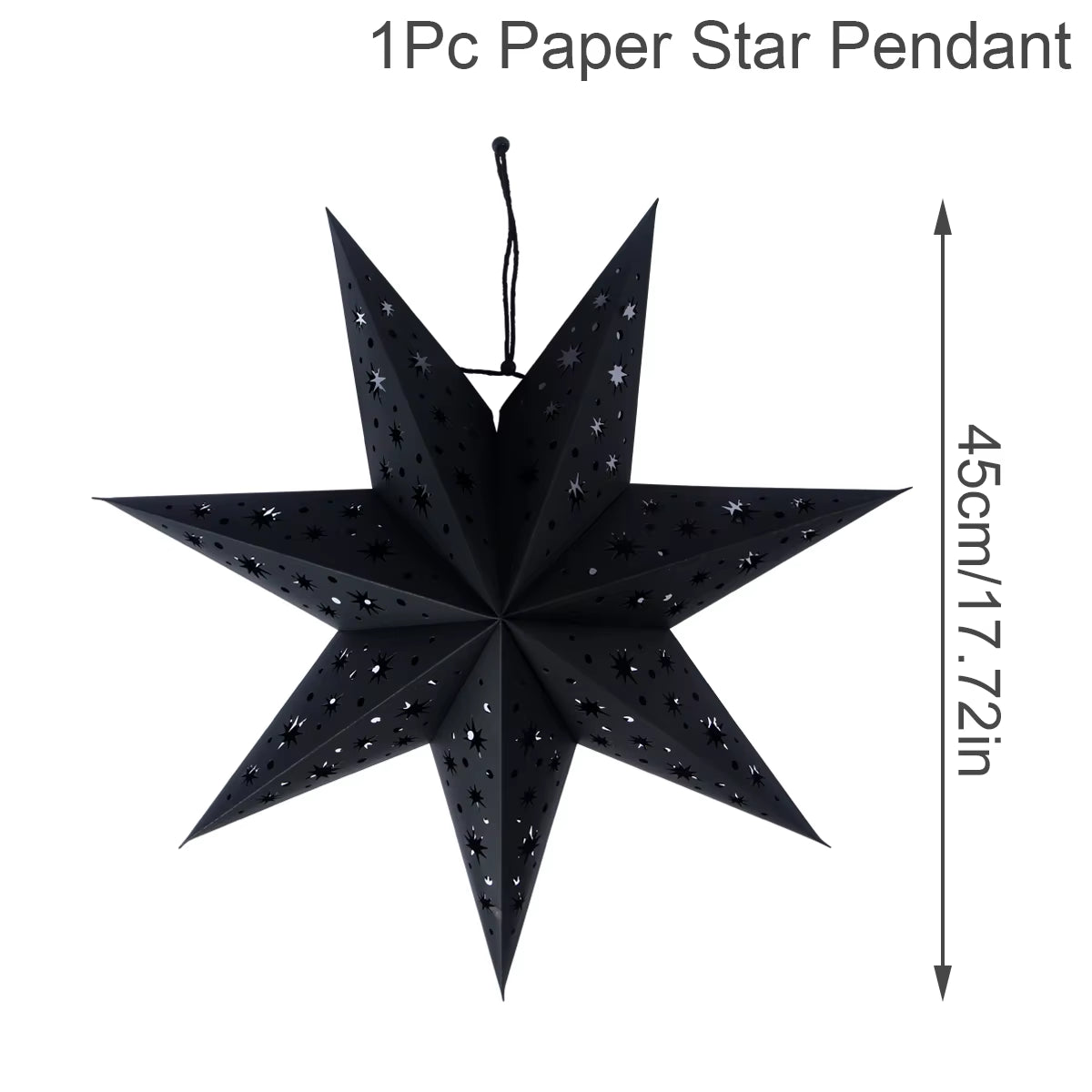 30-75CM Eid Mubarak Hollow Out Star Hanging Pendant Ramadan Decor for Home 2025 Islam Muslim Party Mubarak Eid Al Adha Kareem