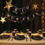 30-75CM Eid Mubarak Hollow Out Star Hanging Pendant Ramadan Decor for Home 2025 Islam Muslim Party Mubarak Eid Al Adha Kareem