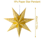 30-75CM Eid Mubarak Hollow Out Star Hanging Pendant Ramadan Decor for Home 2025 Islam Muslim Party Mubarak Eid Al Adha Kareem