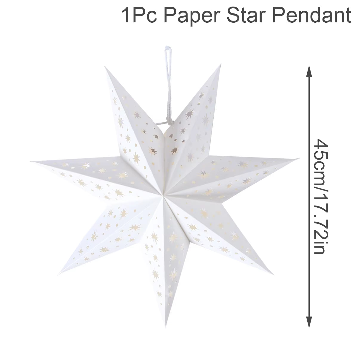 30-75CM Eid Mubarak Hollow Out Star Hanging Pendant Ramadan Decor for Home 2025 Islam Muslim Party Mubarak Eid Al Adha Kareem