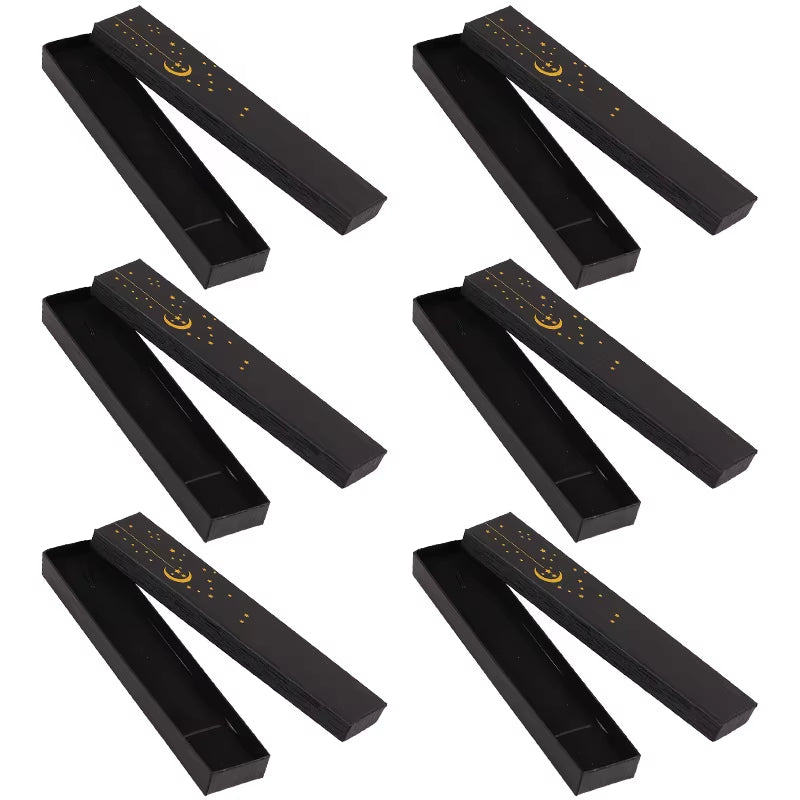 3/6Pcs Moon Star Eid Mubarak Gift Box Jewelry Necklace Packing Case for Muslim Islamic Party Decor Supplies Ramadan Kareem Gift