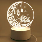 Ramadan Home Decoration 2026 USB Operated 3D LED Night Light Eid Mubarak Table Ornament Muslim Eid Al Adha Holiday Lighting