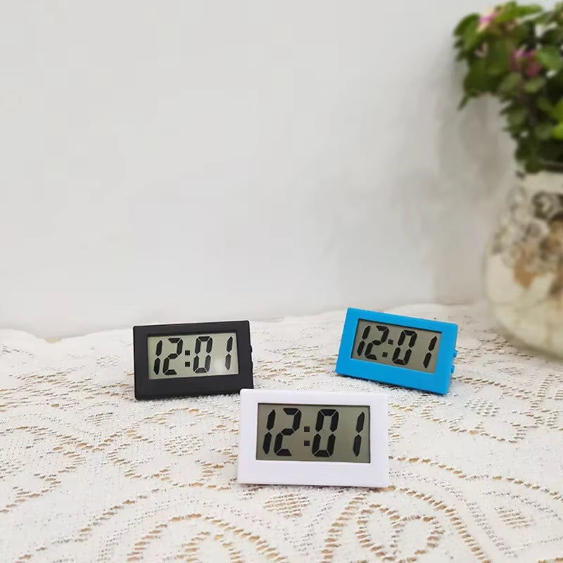 Desk Digital Clock LCD Screen Bracket Car Clock Plastic Mini Time Table Watch Desk Clock