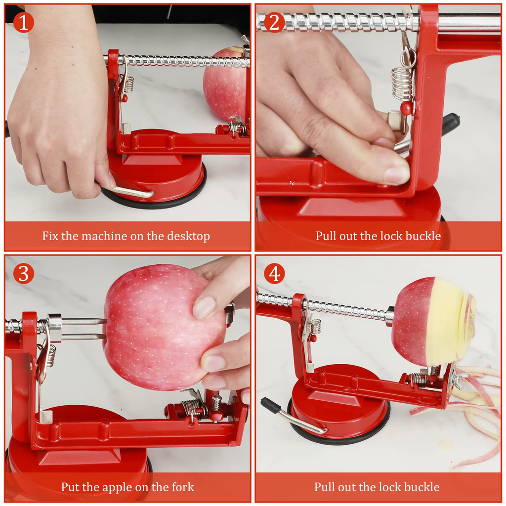 3 in 1 Fruit Peeler Machine Hand Crank Fruit Slicer Corer Apple Skin Cutter Peeling Tool Sharp Fruit Peel Remover Kitchen Gadget