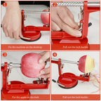 3 in 1 Fruit Peeler Machine Hand Crank Fruit Slicer Corer Apple Skin Cutter Peeling Tool Sharp Fruit Peel Remover Kitchen Gadget