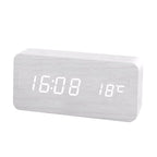 Wooden Digital Alarm Clock, LED Alarm Clock with Temperature Desk Clocks for Office,Bedside Clock