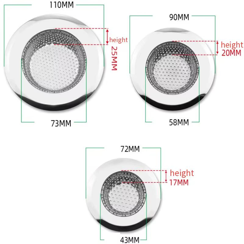 Drain Hair Catcher,Bathroom Shower Sink Stopper Drain Cover Hair Trap Filter Sticker Kitchen Anti-Blocking Strainer