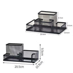 3/4 Grid Storage Box Metal Black Mesh Desk Top Table Organiser Stationary Card Tidy Metal Pen Holder Pencil File Storage Rack