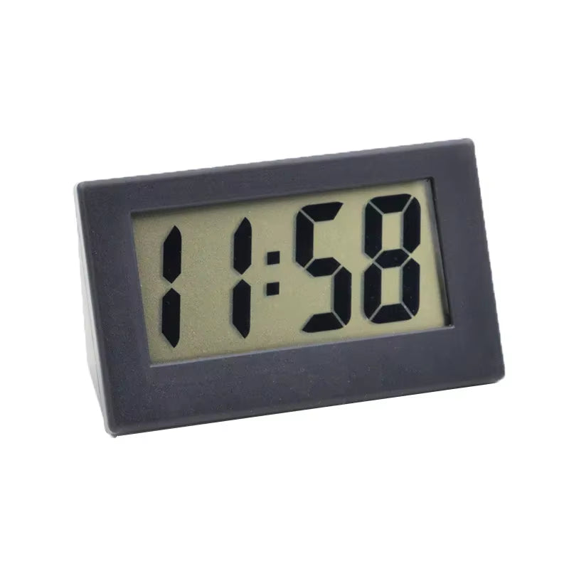 Desk Digital Clock LCD Screen Bracket Car Clock Plastic Mini Time Table Watch Desk Clock