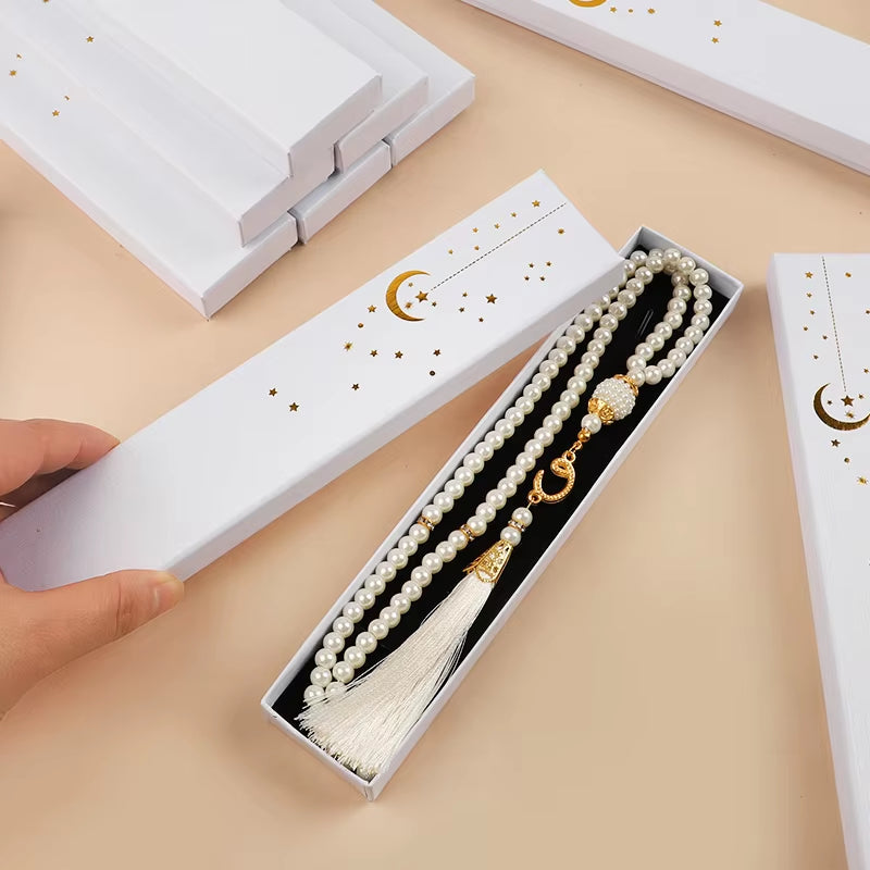 3/6Pcs Moon Star Eid Mubarak Gift Box Jewelry Necklace Packing Case for Muslim Islamic Party Decor Supplies Ramadan Kareem Gift