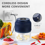 250Ml Electric Mini Garlic Chopper USB Meat Grinder Kitchen Tool for Crushing Garlic Ginger Vegetables Housing Warming Gift Idea