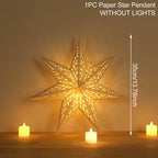 30-75CM Eid Mubarak Hollow Out Star Hanging Pendant Ramadan Decor for Home 2025 Islam Muslim Party Mubarak Eid Al Adha Kareem