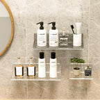 Bathroom Vanity Table Organizer Wall Shelf Home Storage Rack Skin Care Cosmetic Cotton Display Storage Holder Punch-Free