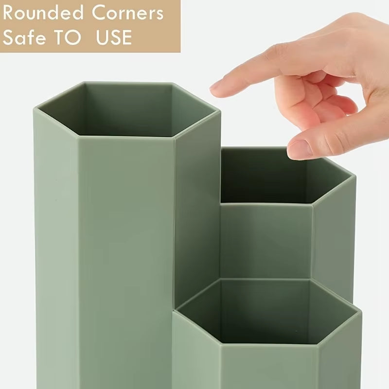 1Pc Desk Dresser Organizer, Desk Pen Organizer, Pen Holder Pen Organizer, Pen Holder 4 Compartments, Clear Pencil Organizer Cup