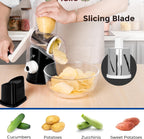 Küchen Gemüsehobel Reibemühle Salatschneider Reibe Slicer+3 Edelstahl Trommeln