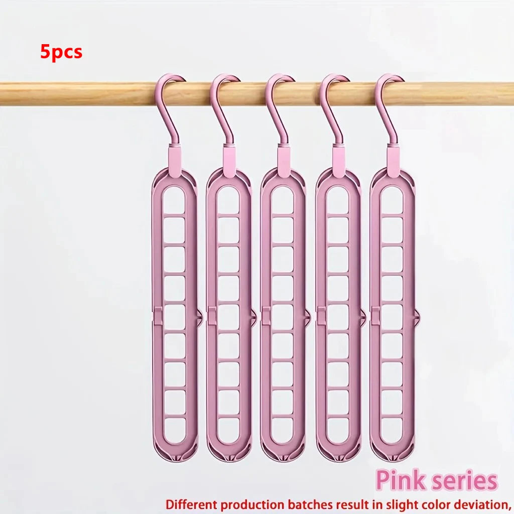 Plastic Multifunctional Hangers Heavy Duty Space Saving 9 Holes Clothes Organizer for Bedroom Cabinet Wardrobe Home Storage Use