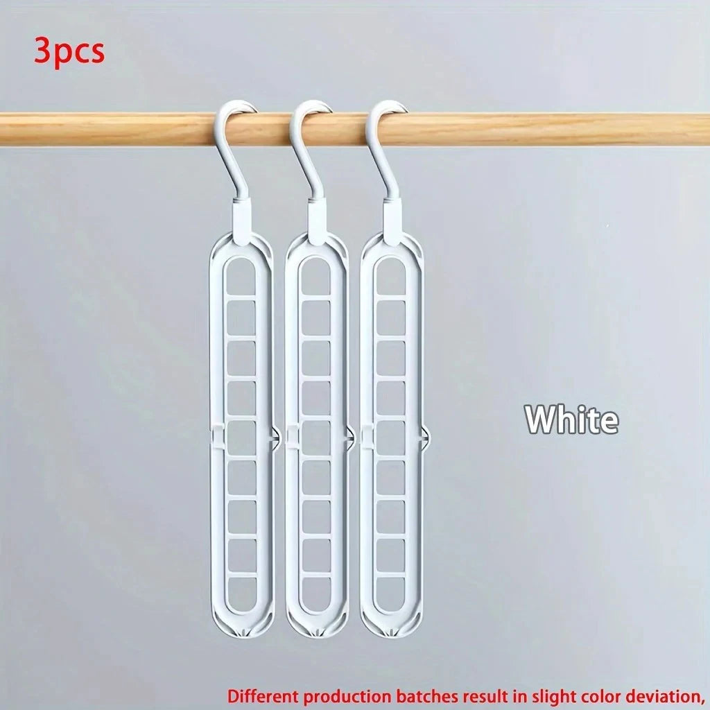 Plastic Multifunctional Hangers Heavy Duty Space Saving 9 Holes Clothes Organizer for Bedroom Cabinet Wardrobe Home Storage Use