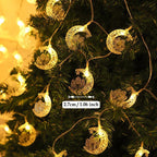 Eid Mubarak Moon Star LED String Light Eid Islamic Muslim Party Supplies Kareem Ramadan Decoration for Home Eid Al-Fitr Ornament