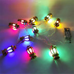 1Bag EID Umrah Mubarak Palace LED String Lights Ramadan Kareem Lamp Garland Muslim Islamic Eid Al-Fitr Home Party Decoration