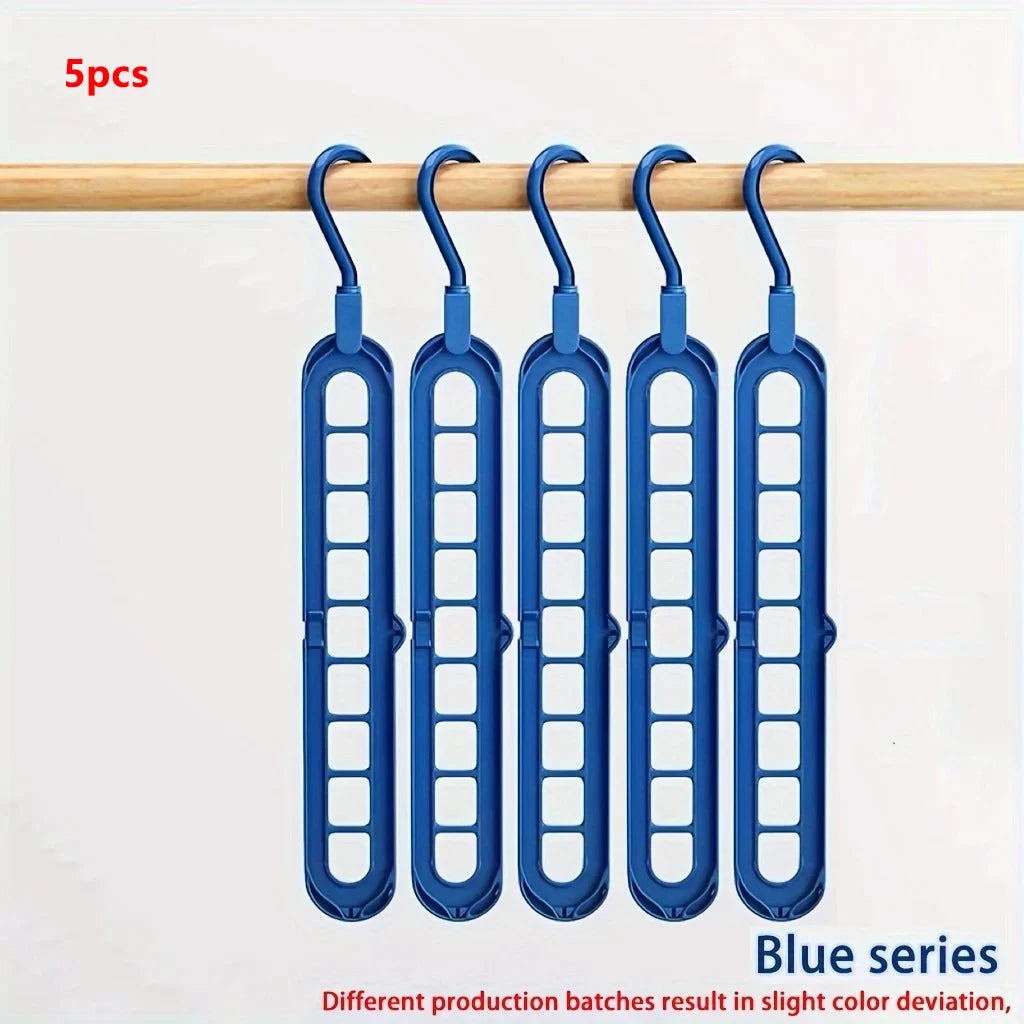 Plastic Multifunctional Hangers Heavy Duty Space Saving 9 Holes Clothes Organizer for Bedroom Cabinet Wardrobe Home Storage Use