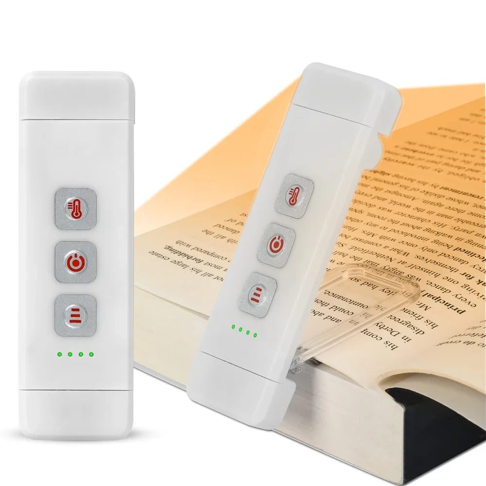 Clip-On Bookmark Book Light with Timer USB Rechargeable Reading Light Mini Led Read Light Portable Bedside Desk Light Read Lamp