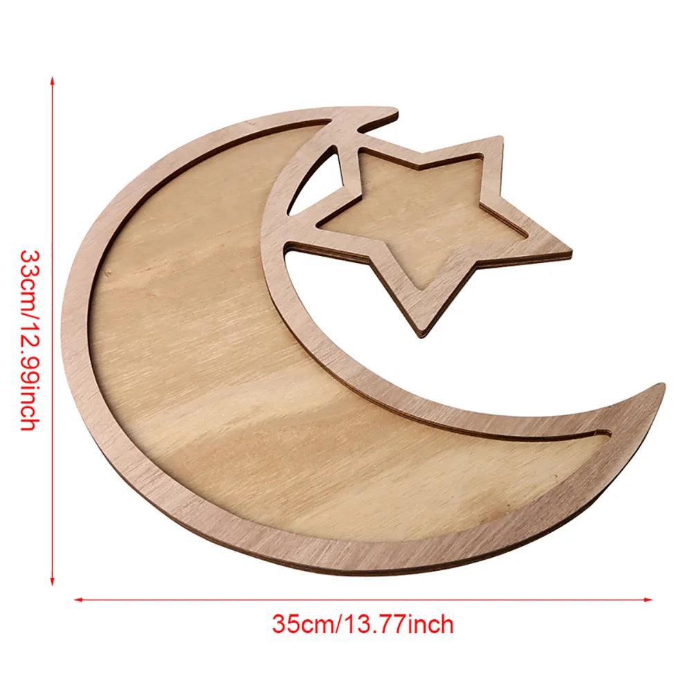 Runto Eid Mubarak Islamic Wooden Tray 2026 Ramadan Kareem Decor Islam Muslim Party Decor Eid Ramadan Mubarak Gifts Eid Al Adha