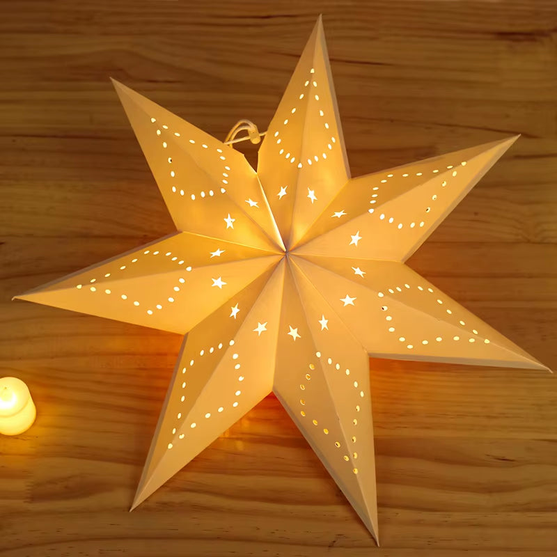 30-75CM Eid Mubarak Hollow Out Star Hanging Pendant Ramadan Decor for Home 2025 Islam Muslim Party Mubarak Eid Al Adha Kareem