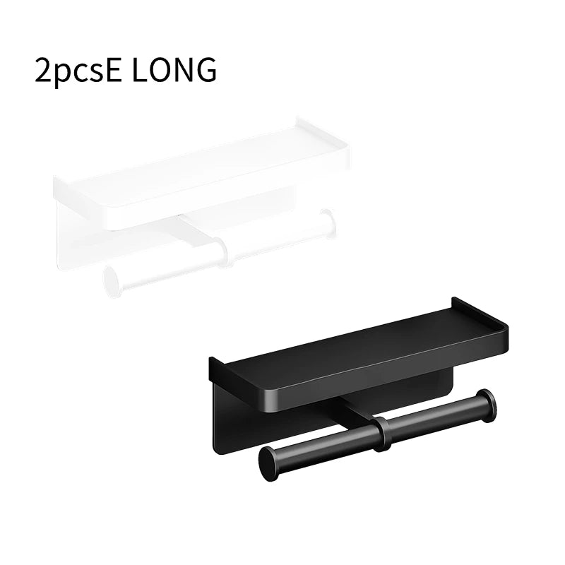 Toilet Paper Holder Wall-Mounted Aluminum Alloy Toilet Paper Holder Tissue Rack Bathroom Tissue Holder Bathroom Accessories