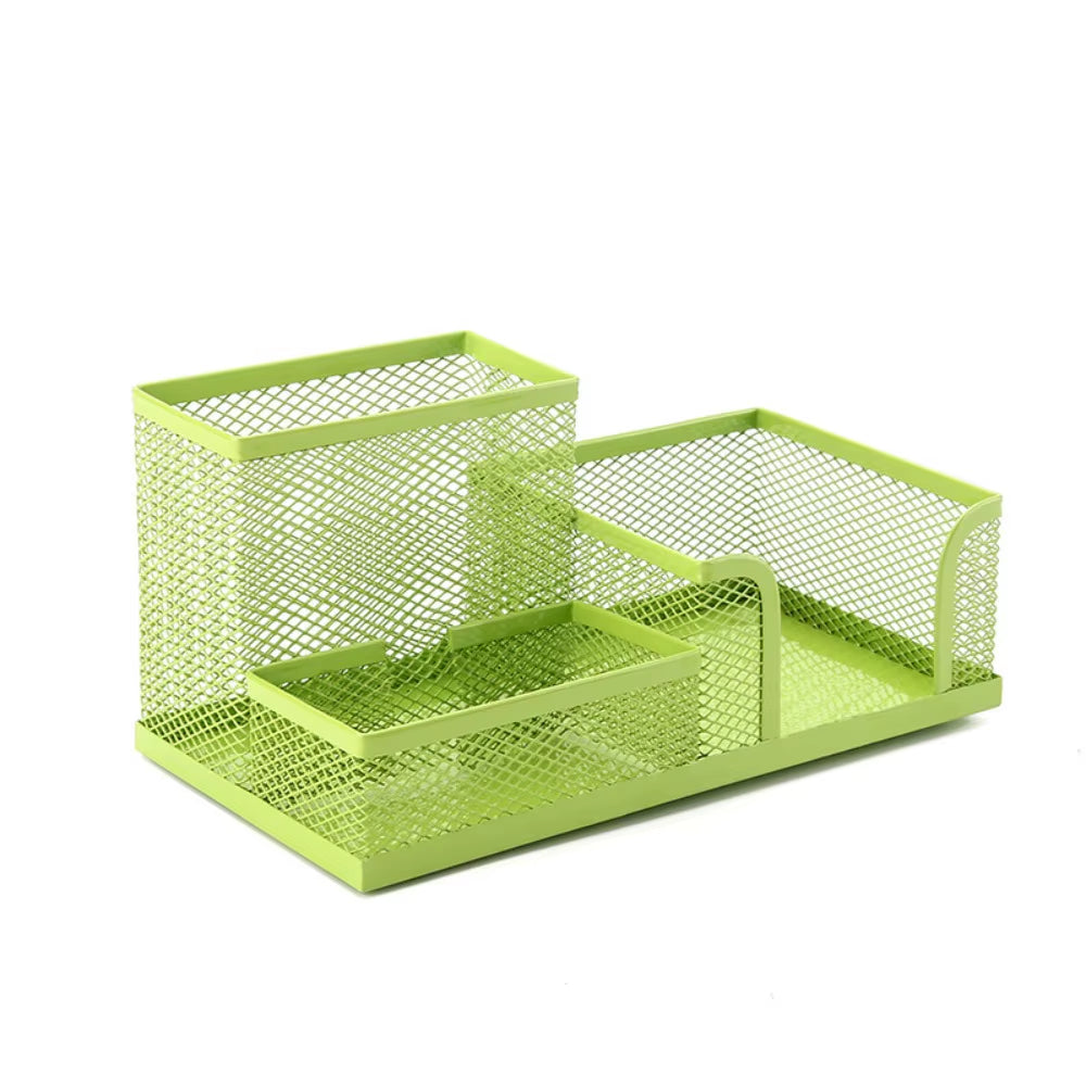 3/4 Grid Storage Box Metal Black Mesh Desk Top Table Organiser Stationary Card Tidy Metal Pen Holder Pencil File Storage Rack