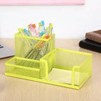 3/4 Grid Storage Box Metal Black Mesh Desk Top Table Organiser Stationary Card Tidy Metal Pen Holder Pencil File Storage Rack