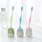 Mini Cute Toothbrush Holder Ceramics Multi-Function Storage Stand Makeup Pen Holder for Home Bathroom Decoration