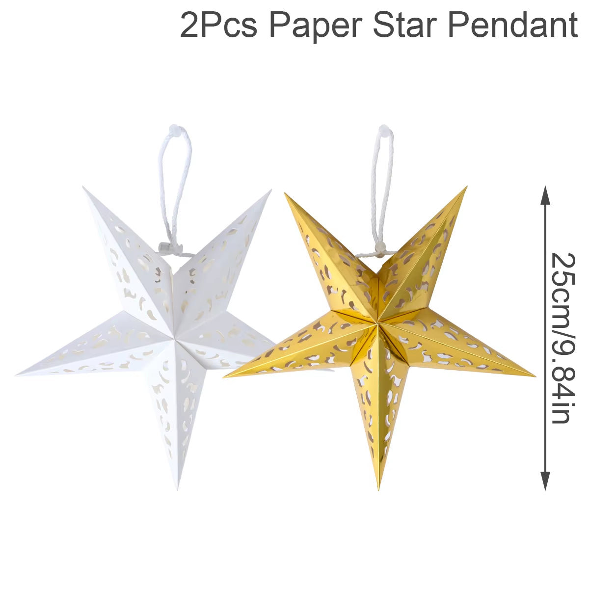 30-75CM Eid Mubarak Hollow Out Star Hanging Pendant Ramadan Decor for Home 2025 Islam Muslim Party Mubarak Eid Al Adha Kareem