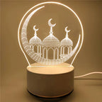 Ramadan Home Decoration 2026 USB Operated 3D LED Night Light Eid Mubarak Table Ornament Muslim Eid Al Adha Holiday Lighting
