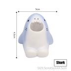 Mini Cute Toothbrush Holder Ceramics Multi-Function Storage Stand Makeup Pen Holder for Home Bathroom Decoration