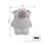 Mini Cute Toothbrush Holder Ceramics Multi-Function Storage Stand Makeup Pen Holder for Home Bathroom Decoration