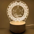 Ramadan Home Decoration 2026 USB Operated 3D LED Night Light Eid Mubarak Table Ornament Muslim Eid Al Adha Holiday Lighting