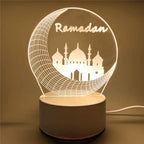 Ramadan Home Decoration 2026 USB Operated 3D LED Night Light Eid Mubarak Table Ornament Muslim Eid Al Adha Holiday Lighting
