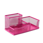 3/4 Grid Storage Box Metal Black Mesh Desk Top Table Organiser Stationary Card Tidy Metal Pen Holder Pencil File Storage Rack