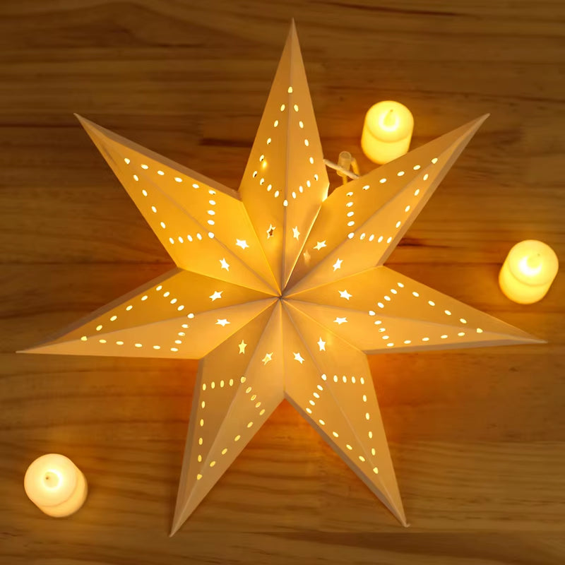 30-75CM Eid Mubarak Hollow Out Star Hanging Pendant Ramadan Decor for Home 2025 Islam Muslim Party Mubarak Eid Al Adha Kareem