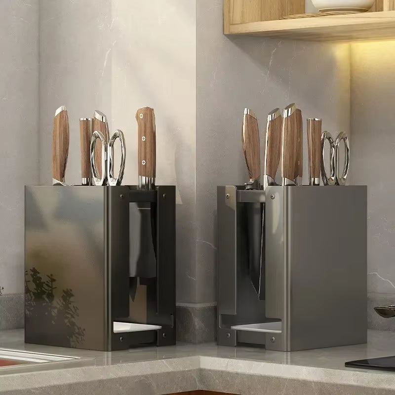 Multi-Functional Kitchen Accessories Knife Rack Kitchen Knife Rack Knife Rack Kitchen Draining Magnetic Kitchenware Knife Block