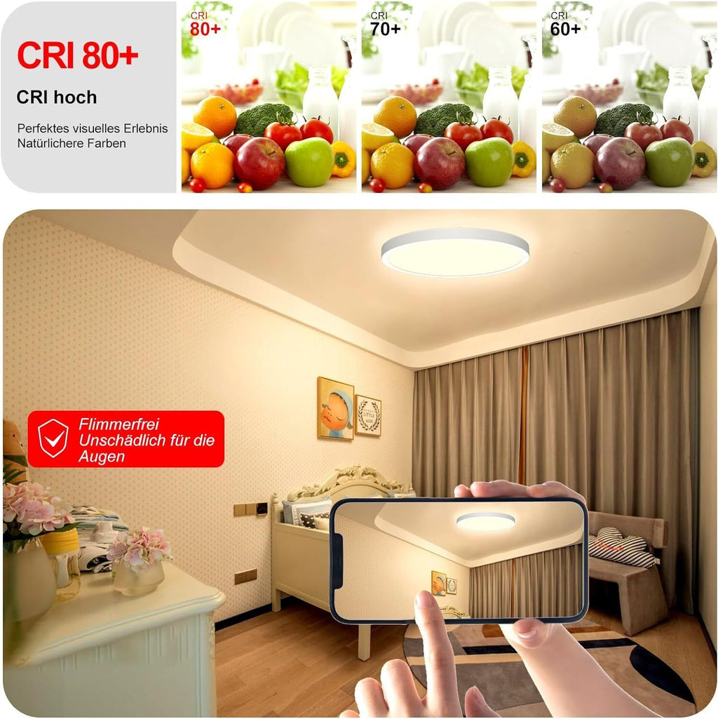 28W RGB LED Deckenleuchte Deckenlampe Dimmbar Mit Fernbedienung Wohnzimmer Lampe