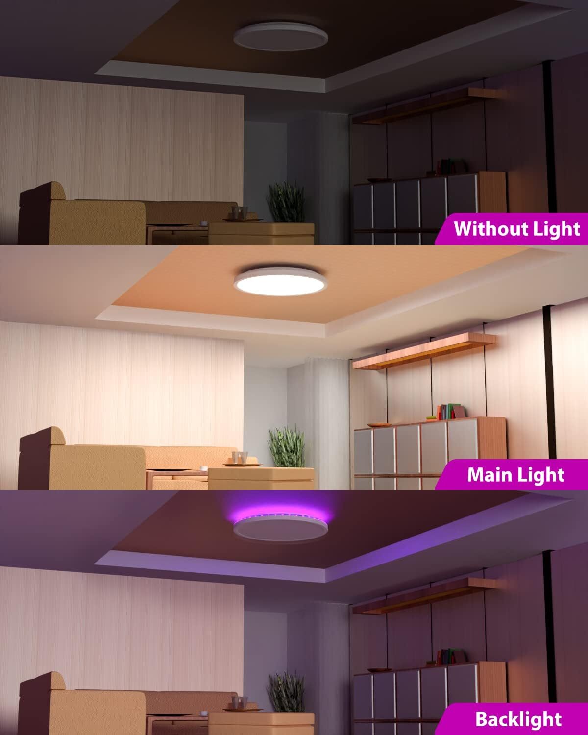 28W RGB LED Deckenleuchte Deckenlampe Dimmbar Mit Fernbedienung Wohnzimmer Lampe