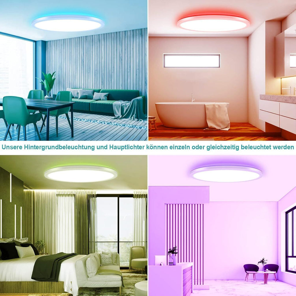 28W RGB LED Deckenleuchte Deckenlampe Dimmbar Mit Fernbedienung Wohnzimmer Lampe