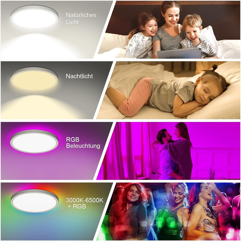 28W RGB LED Deckenleuchte Deckenlampe Dimmbar Mit Fernbedienung Wohnzimmer Lampe