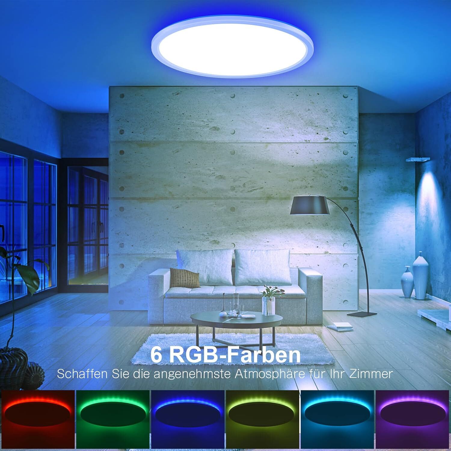 28W RGB LED Deckenleuchte Deckenlampe Dimmbar Mit Fernbedienung Wohnzimmer Lampe